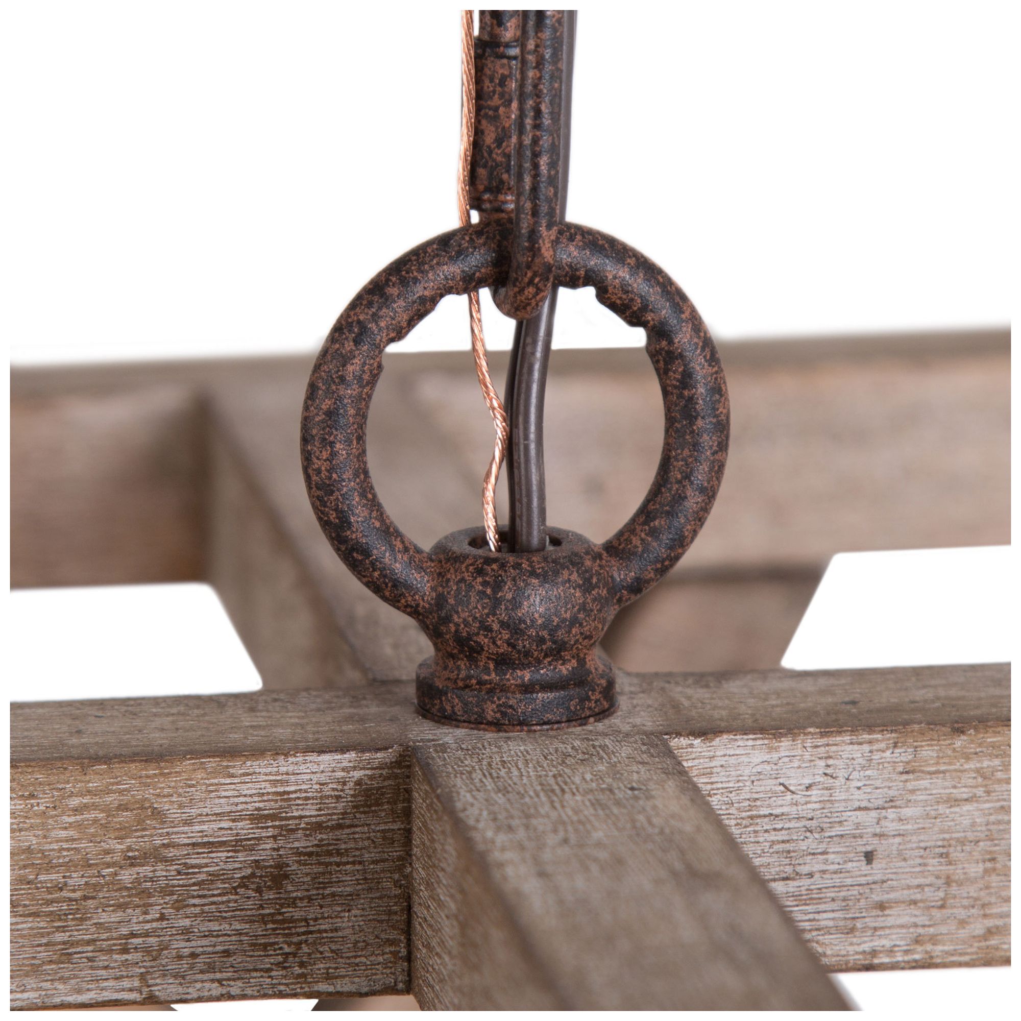 Image 2 Julle 14.2" Wide Distressed Wood 4-Light Square Chandelier more views