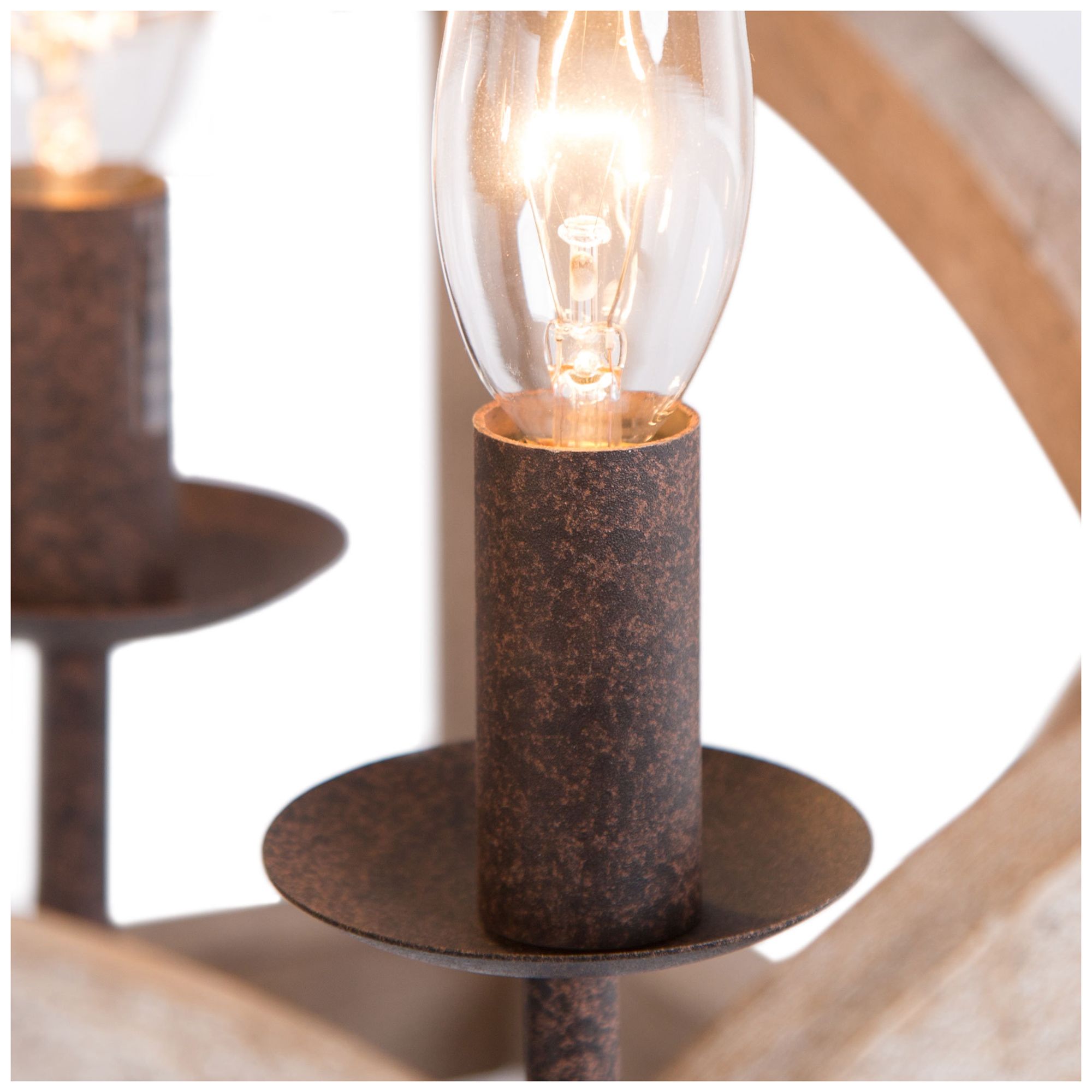 Image 3 Julle 14.2" Wide Distressed Wood 4-Light Square Chandelier more views