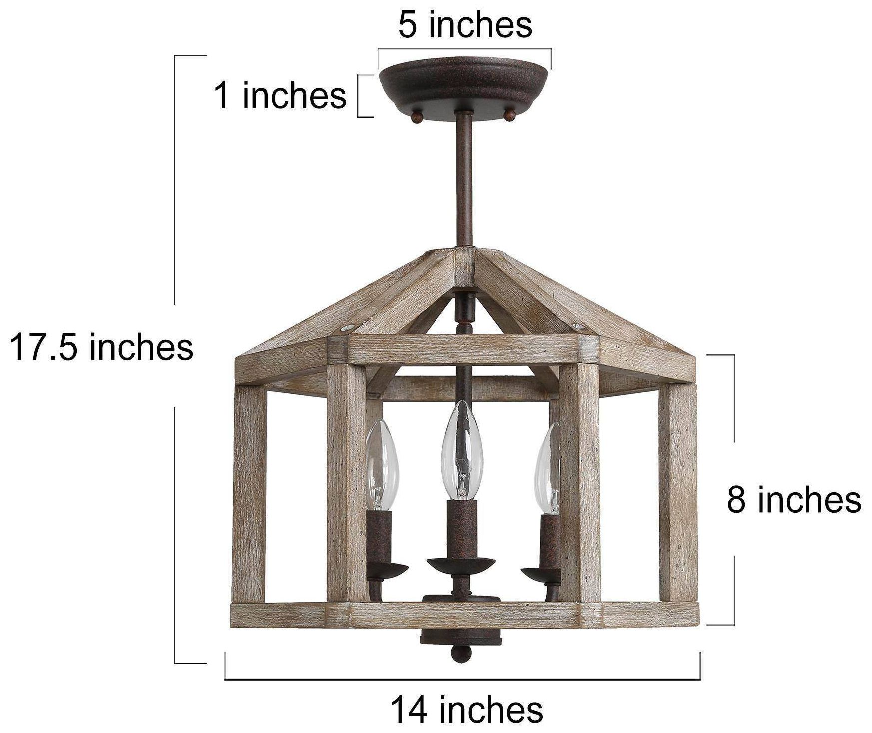 Image 2 Julle 14" Wide Wood 3-Light Ceiling Light more views