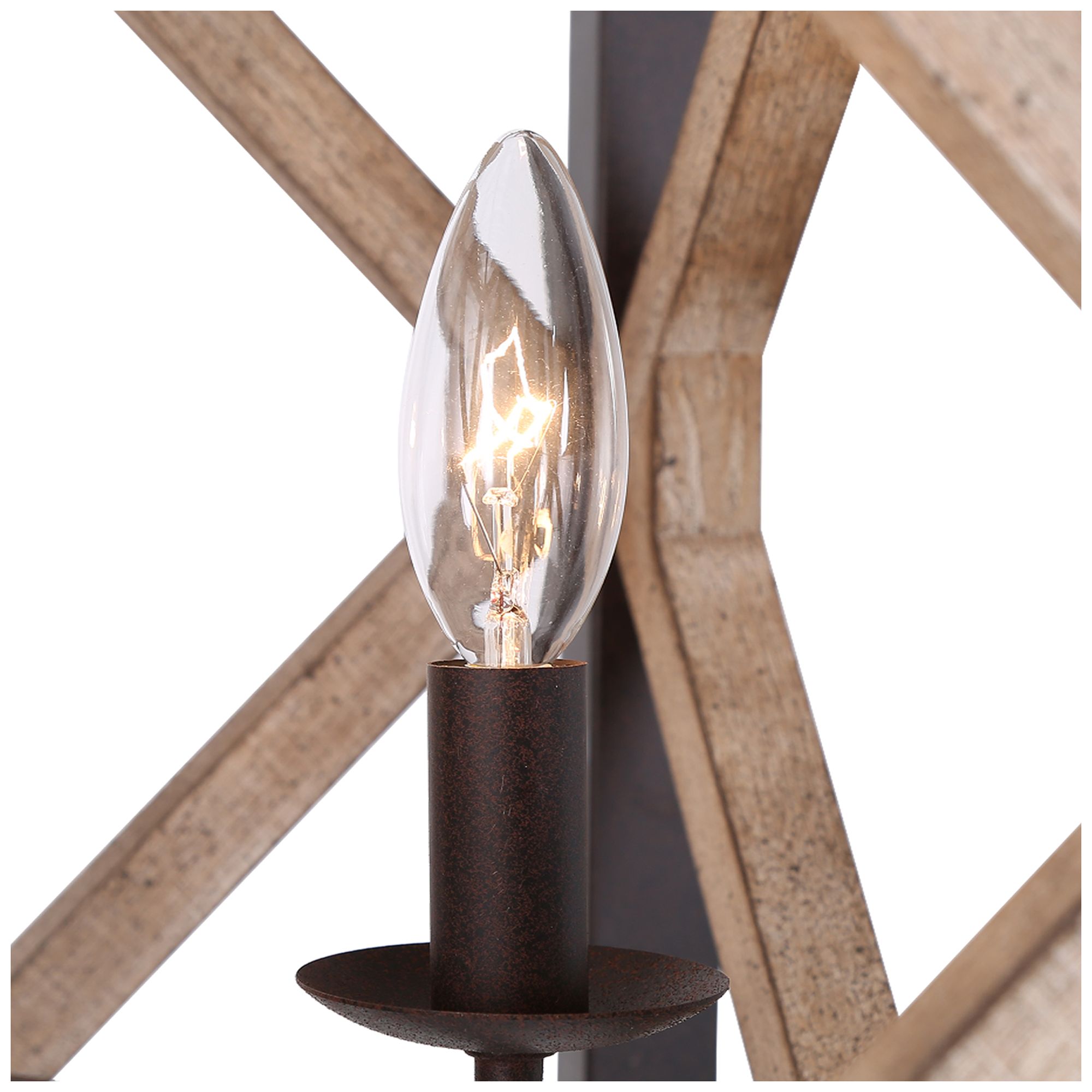 Image 2 Julle 4-Light 14.2" Wide Square Wood Chandelier more views