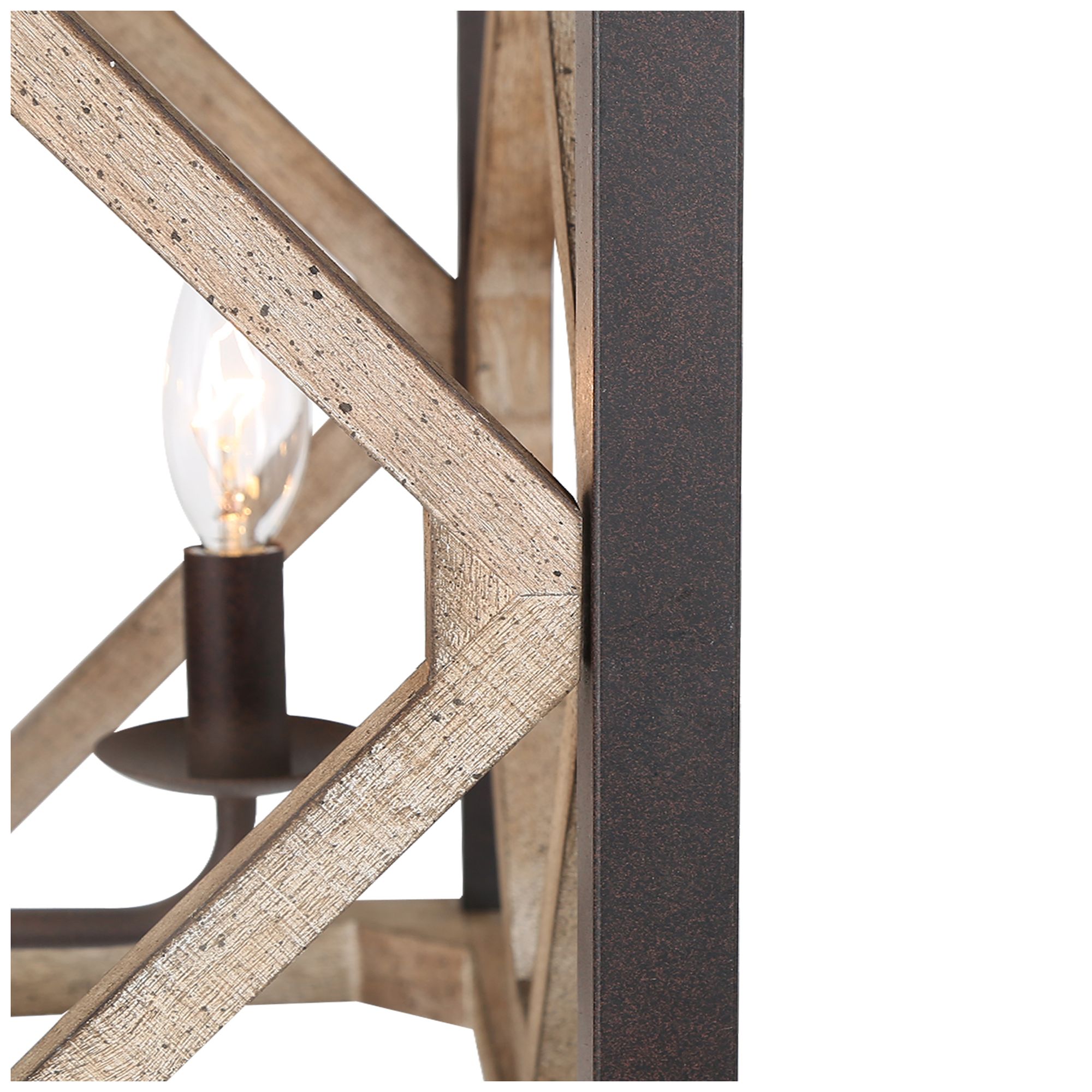 Image 3 Julle 4-Light 14.2" Wide Square Wood Chandelier more views