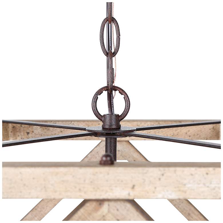 Image 4 Julle 4-Light 14.2" Wide Square Wood Chandelier more views