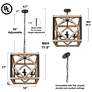 6_Julle 4-Light 14.2" Wide Square Wood Chandelier more views