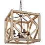 1_Julle 4-Light 14.2" Wide Square Wood Chandelier