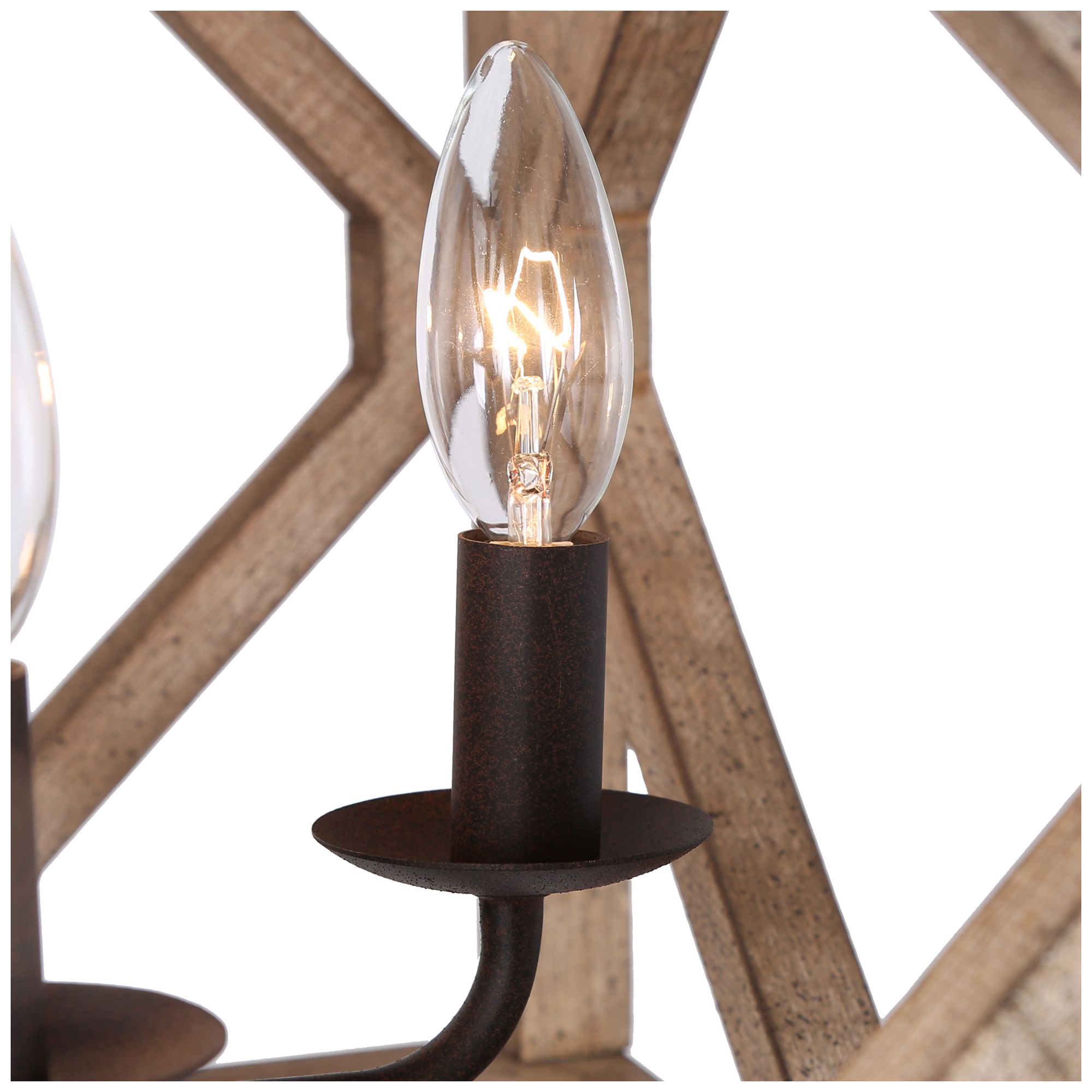 Image 3 Julle 4-Light 14.2" Wide Square Wood Chandelier more views