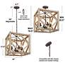 5_Julle 4-Light 14.2" Wide Square Wood Chandelier more views
