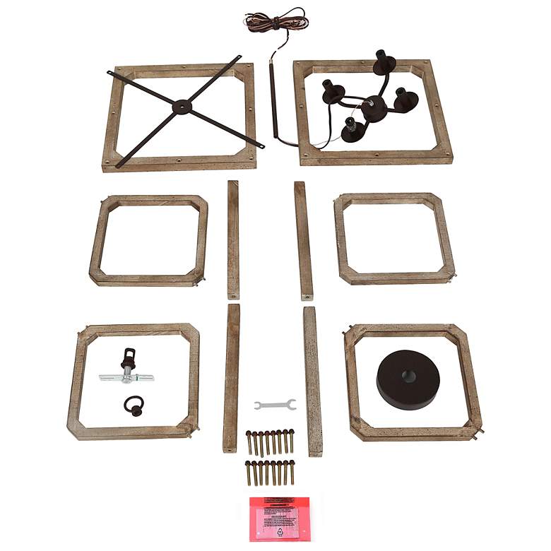 Image 6 Julle 4-Light 14.2" Wide Square Wood Chandelier more views