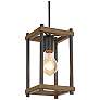 1_Julle 5" Wide 1-Light Wood Grain Pendant Light