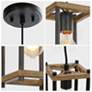 2_Julle 5" Wide 1-Light Wood Grain Pendant Light more views