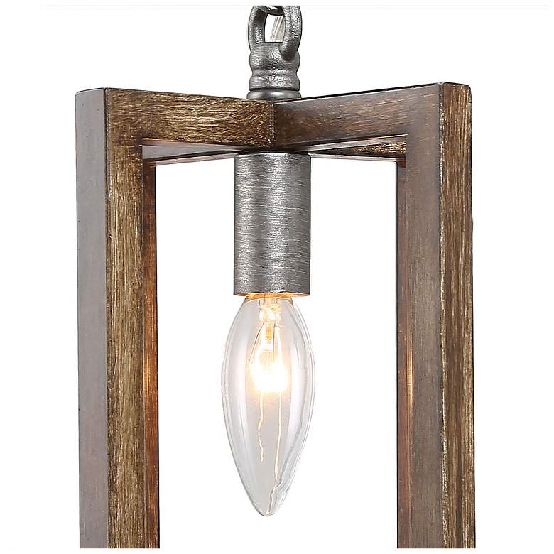 Image 4 Julle 6.5" Wide 1-Light Wood Grain Pendant Light more views