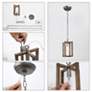 5_Julle 6.5" Wide 1-Light Wood Grain Pendant Light more views