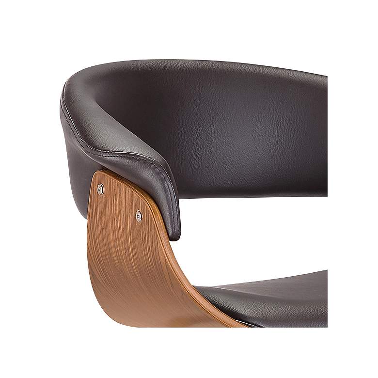 Image 2 Julyssa 26 in. Swivel Barstool in Brown Faux Leather and Walnut Wood more views