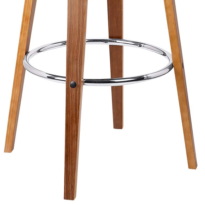 Image 3 Julyssa 26 in. Swivel Barstool in Brown Faux Leather and Walnut Wood more views