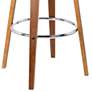 3_Julyssa 26 in. Swivel Barstool in Brown Faux Leather and Walnut Wood more views