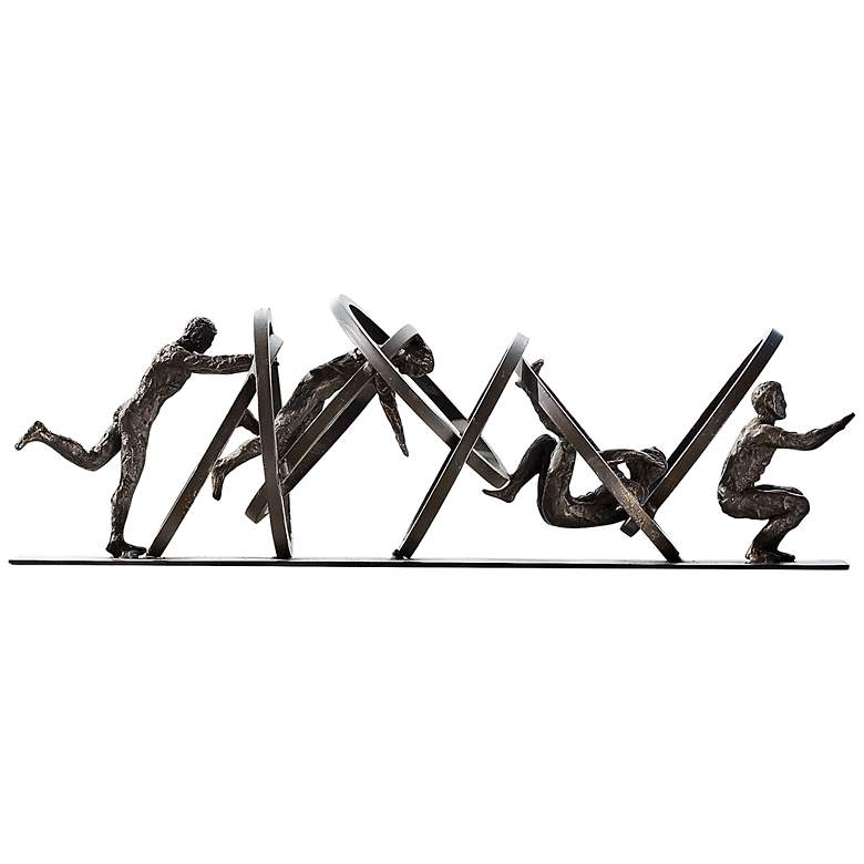 Image 1 Jumping Through Hoops 19 inch Wide Iron Sculpture