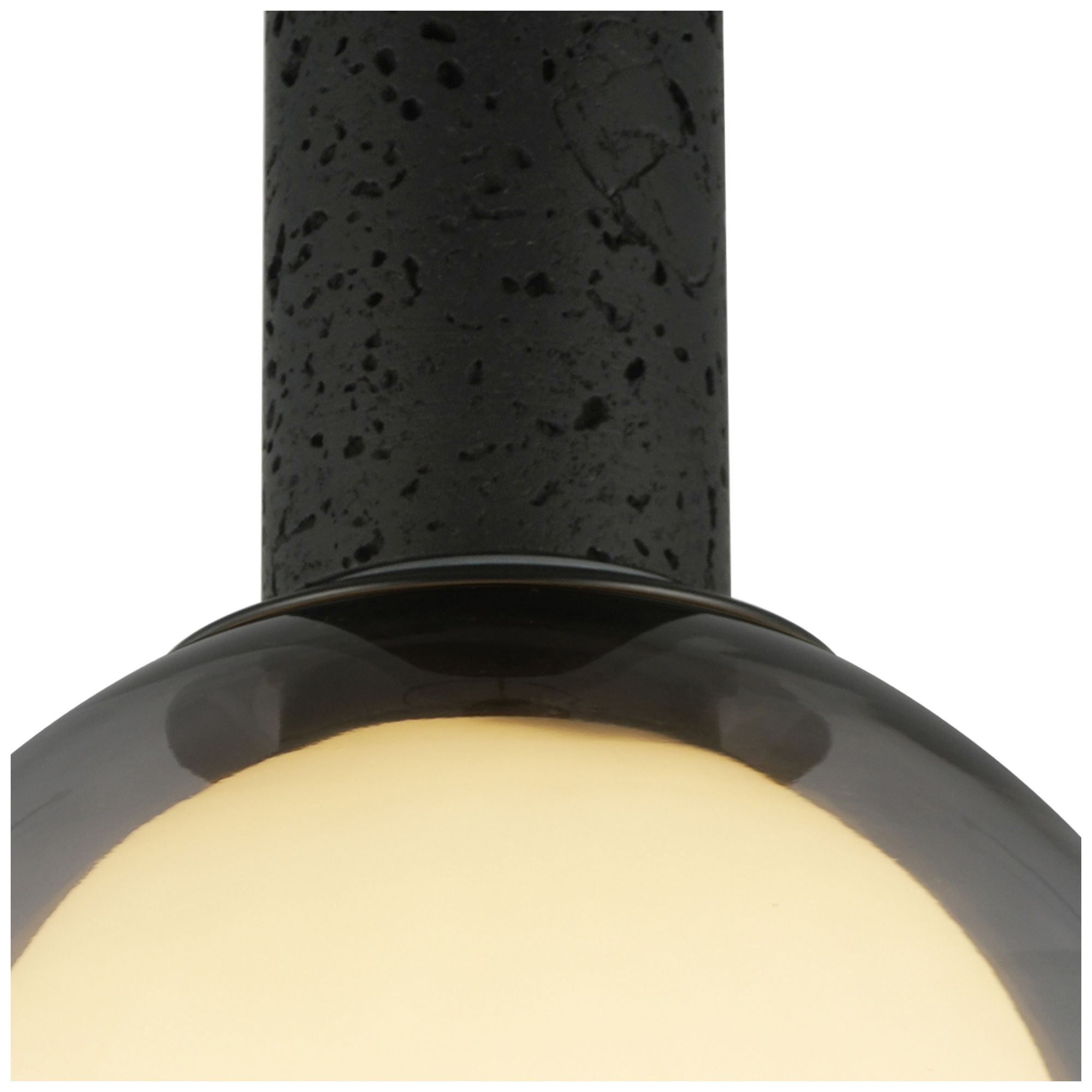 Image 4 Juna 25" Wide 6-Light Black, Volcanic Black Travertine Pendant more views