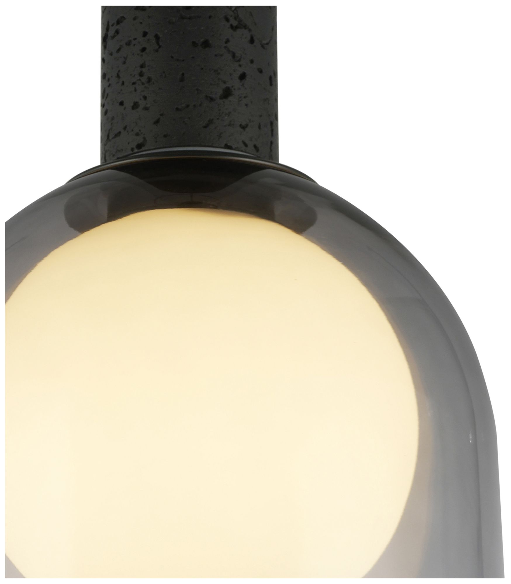 Image 4 Juna 44" Wide 4-Light Black, Volcanic Black Travertine Pendant more views