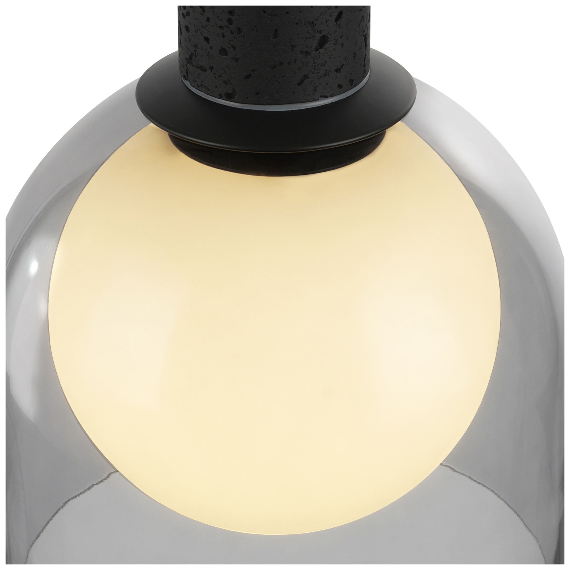 Image 5 Juna 44" Wide 4-Light Black, Volcanic Black Travertine Pendant more views