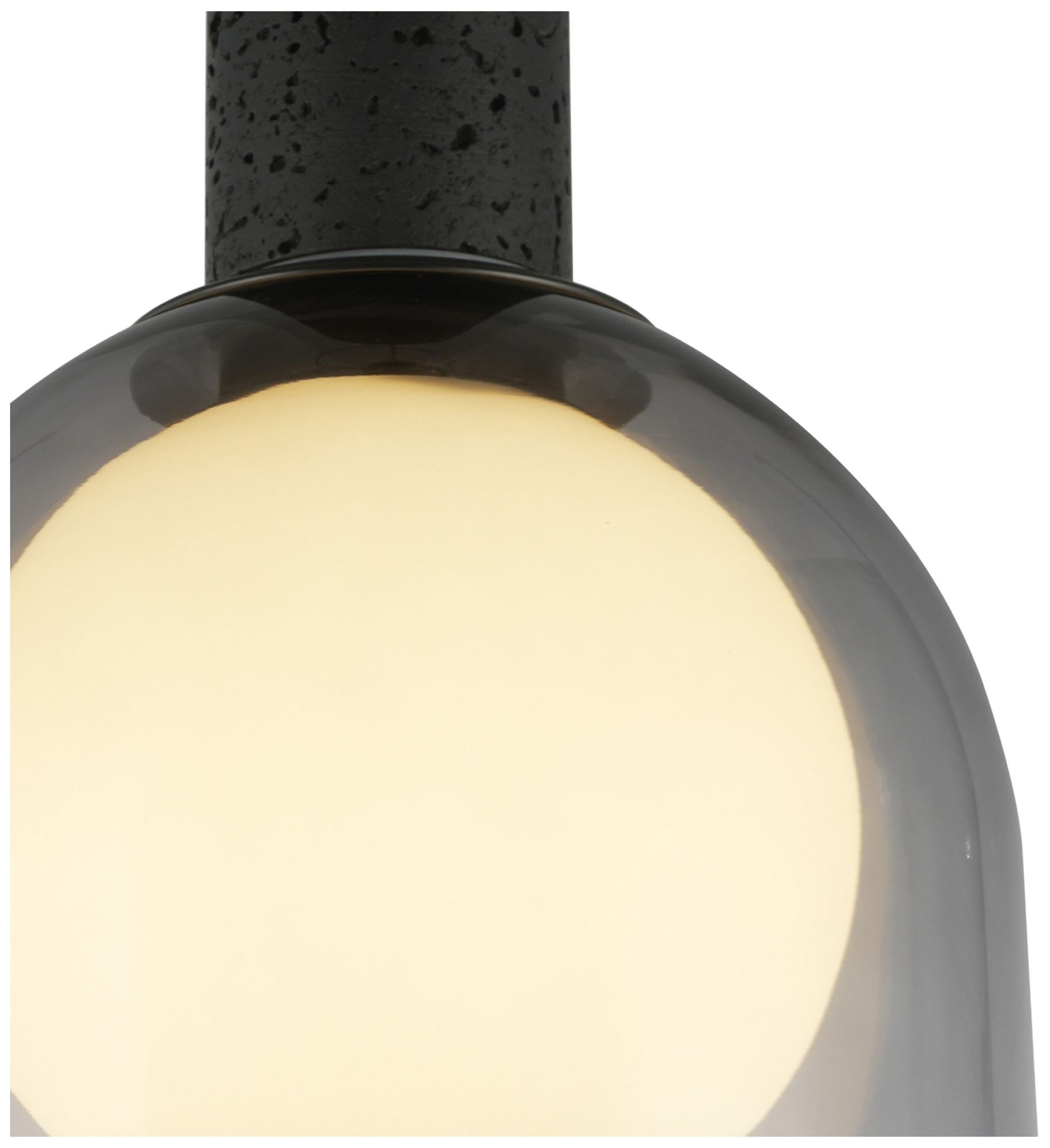 Image 4 Juna 8" Wide Black, Volcanic Black Travertine Pendant more views