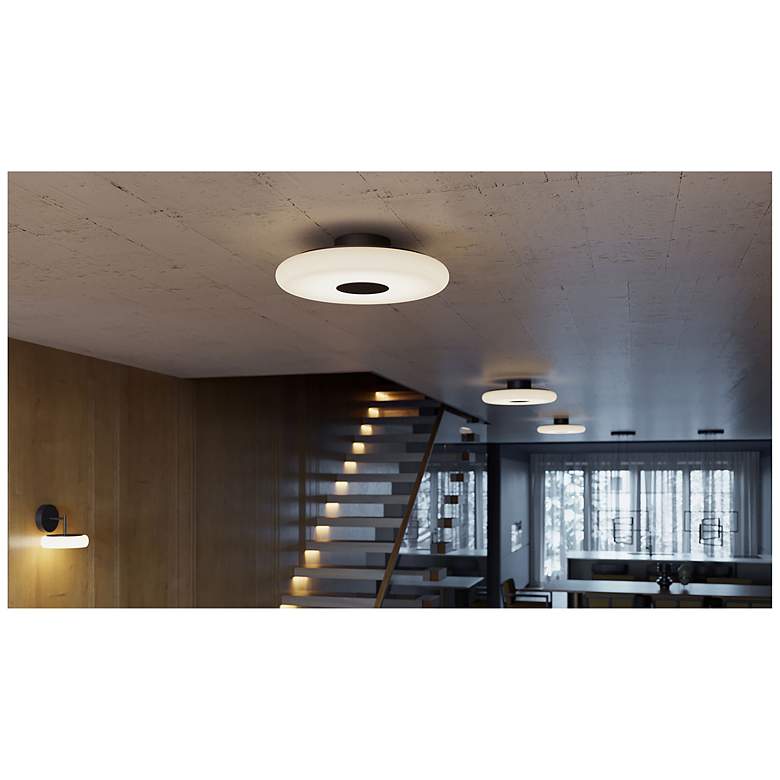 Image 2 June 18" Wide Black 30W LED Semi-Flush more views