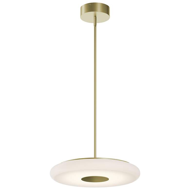 Image 1 June 18" Wide Light Antique Brass 30W LED Pendant