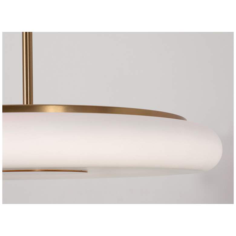Image 3 June 18" Wide Light Antique Brass 30W LED Pendant more views