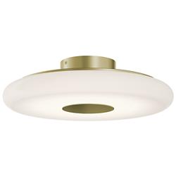 June 18" Wide Light Antique Brass 30W LED Semi-Flush