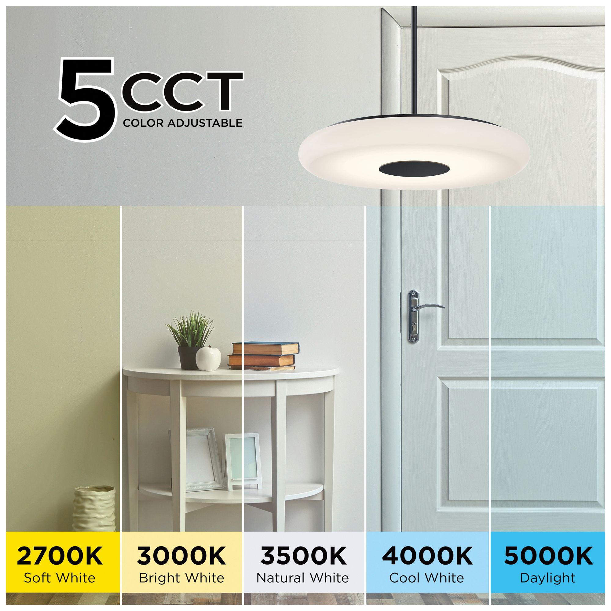 Image 3 June 18" Wide Satin Nickel 30W LED Pendant more views