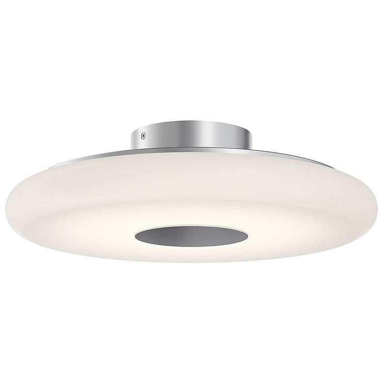 Image 1 June 18" Wide Satin Nickel 30W LED Semi-Flush