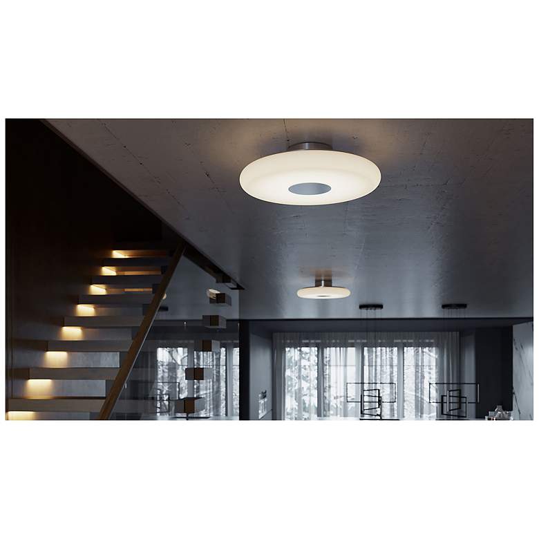 Image 2 June 18" Wide Satin Nickel 30W LED Semi-Flush more views