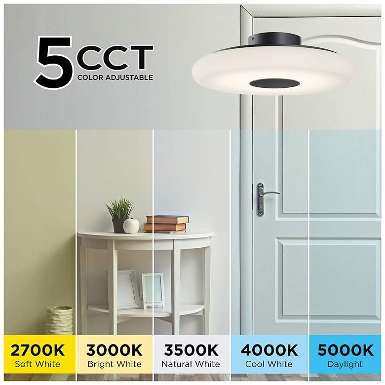 Image 4 June 18" Wide Satin Nickel 30W LED Semi-Flush more views