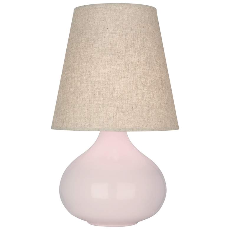 Image 1 June 23.5" High Rose Water Glazed Finish Accent Lamp with Buff Linen Shade