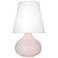 June 23.5" High Rose Water Glazed Finish Lamp with Oyster Linen Shade