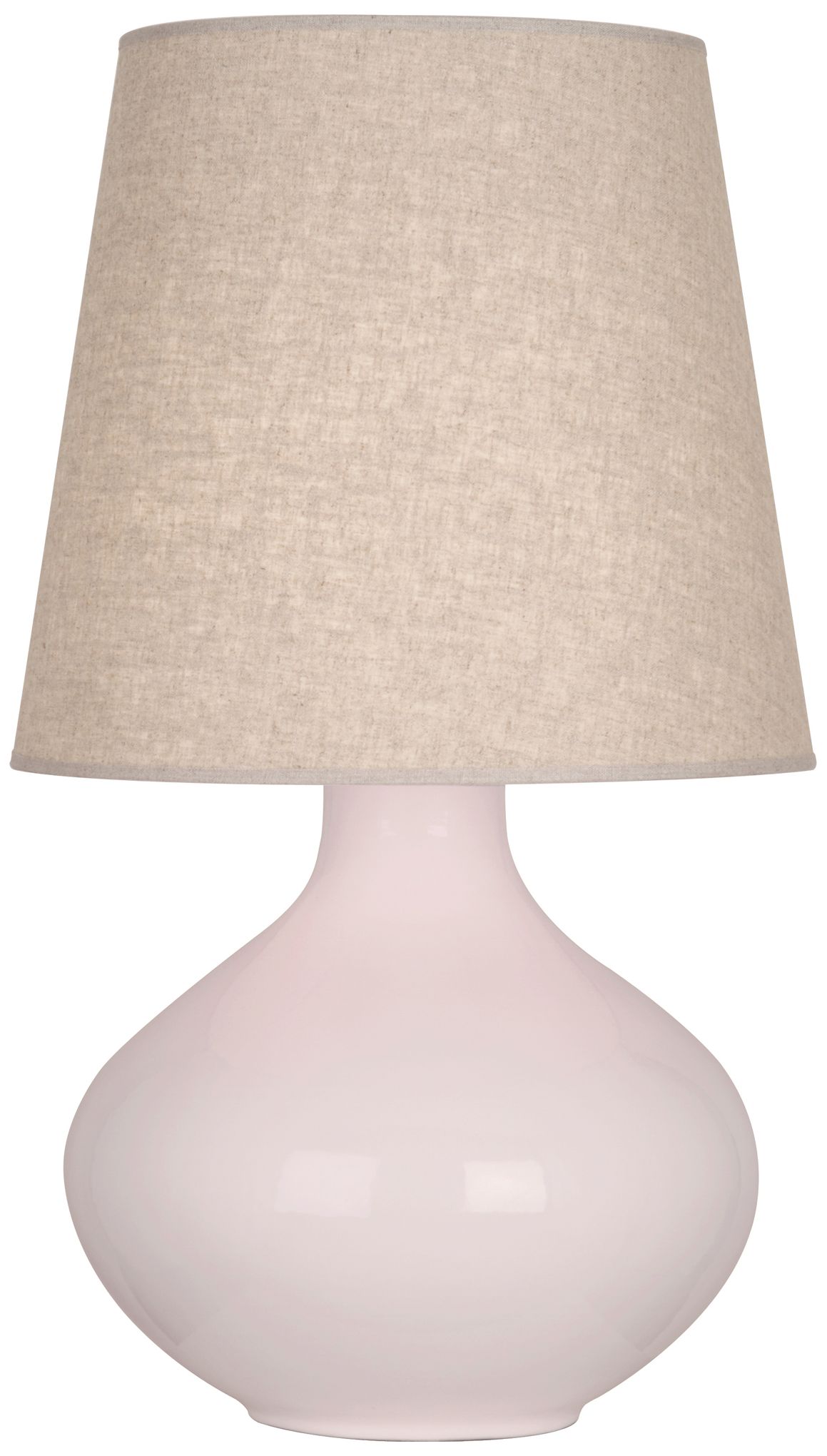 June 30.75"H Rose Water Glazed Table Lamp with Buff Linen Made to Order