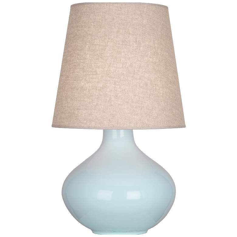 Image 1 June 30.75" High Baby Blue Table Lamp With Cream Shade