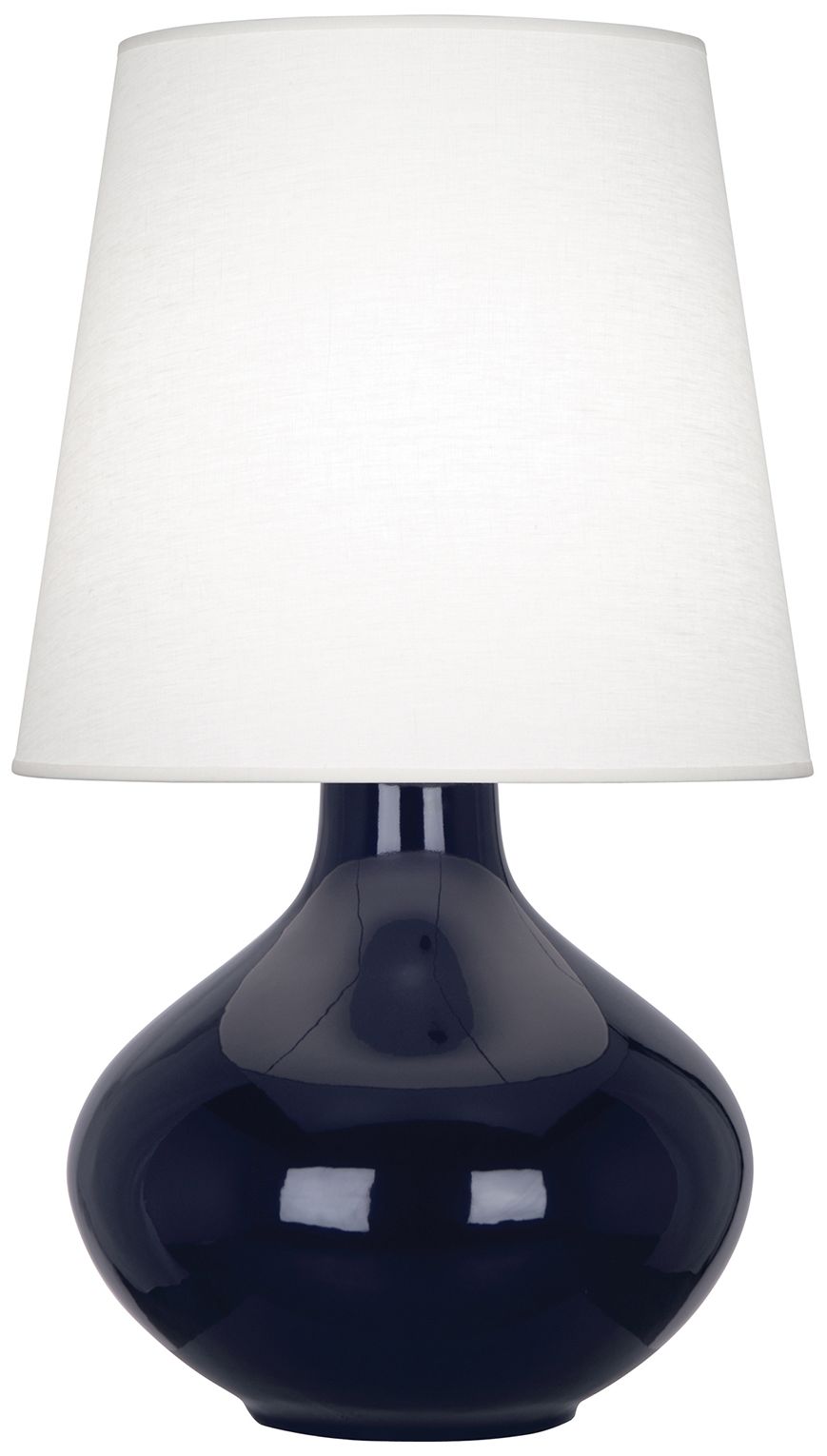 June 30.75" High Blue Table Lamp With Oyster Shade - Made to Order
