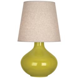 June 30.75" High Citron Table Lamp With Cream Shade