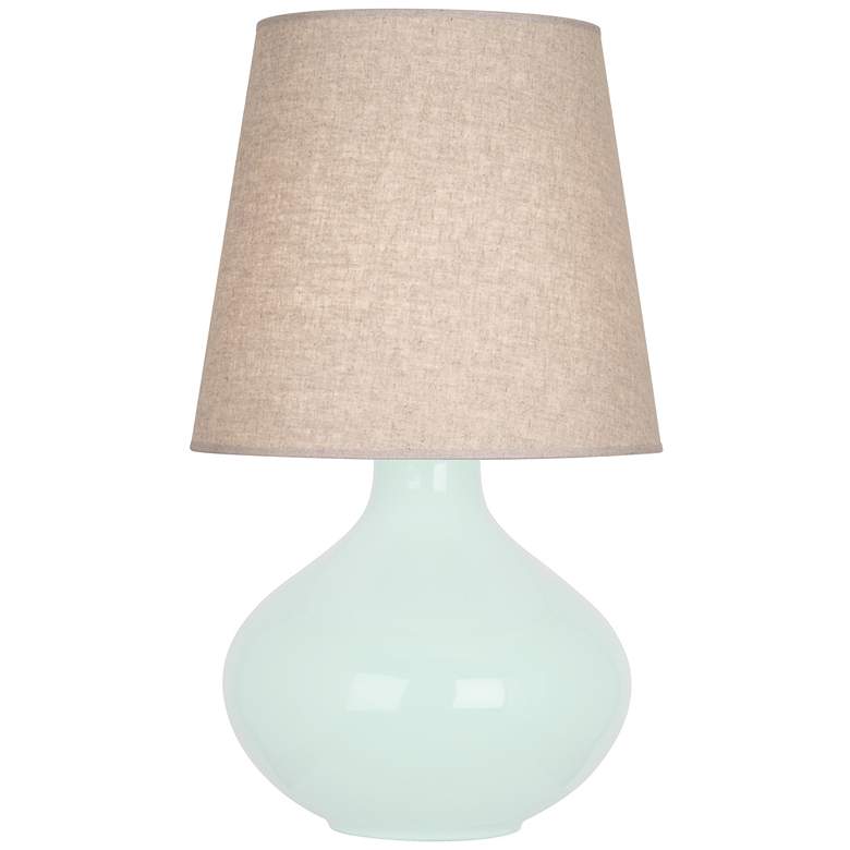 Image 1 June 30.75" High Mint Glazed Finish Table Lamp with Buff Linen Shade