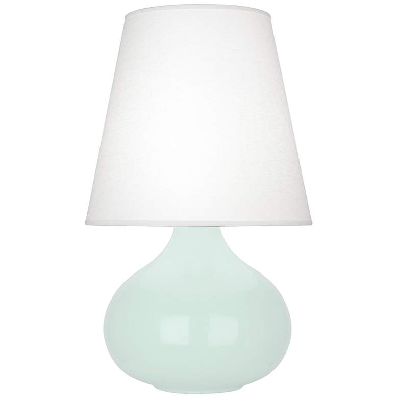 Image 1 June 30.75" High Mint Glazed Finish Table Lamp with Oyster Linen Shade