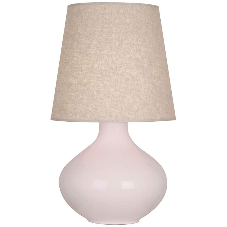 Image 1 June 30.75" High Rose Water Glazed Finish Table Lamp with Buff Linen Shade