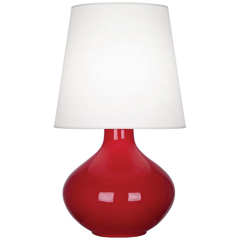 Image 1 June 30.75" High Ruby Red Table Lamp With Oyster Shade