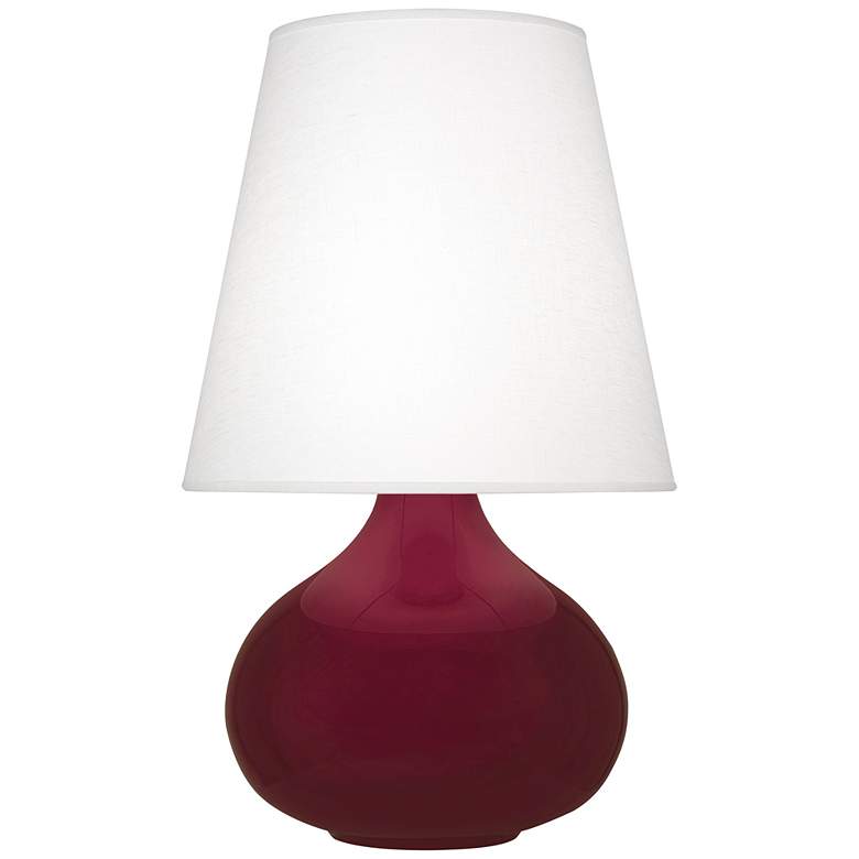 Image 1 June 30.75" High Sugar Plum Glazed Table Lamp with Oyster Linen Shade