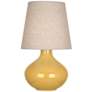 June 30.75" High Yellow Table Lamp With Cream Shade