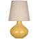 June 30.75" High Yellow Table Lamp With Cream Shade