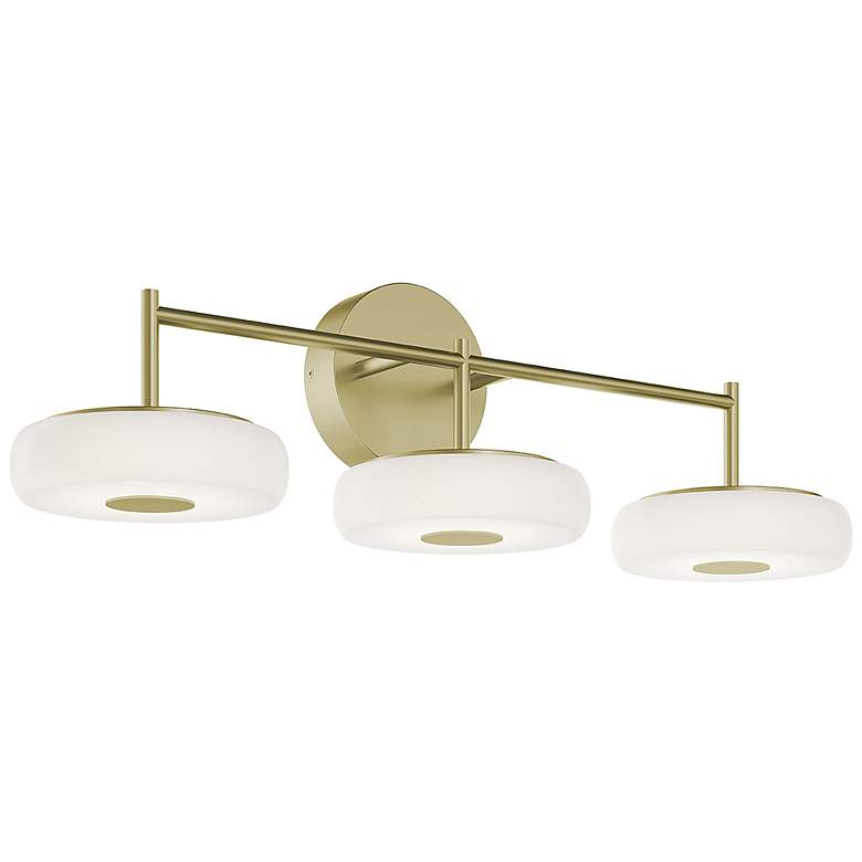 Image 1 June 30" Wide Light Antique Brass 30W LED Vanity