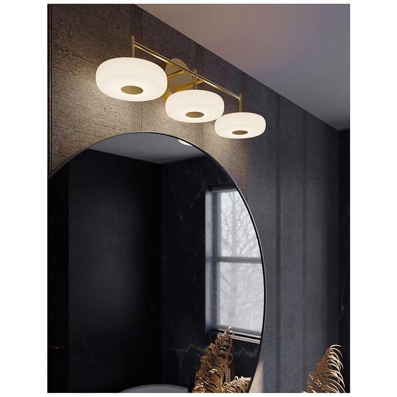 Image 2 June 30" Wide Light Antique Brass 30W LED Vanity more views