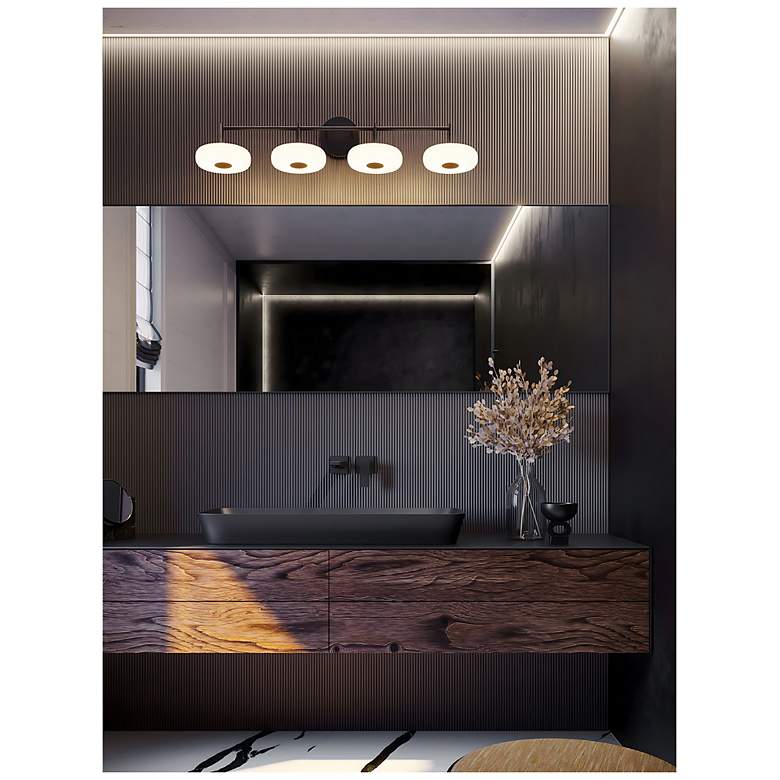 Image 2 June 41" Wide 4-Light Black 40W LED Vanity more views