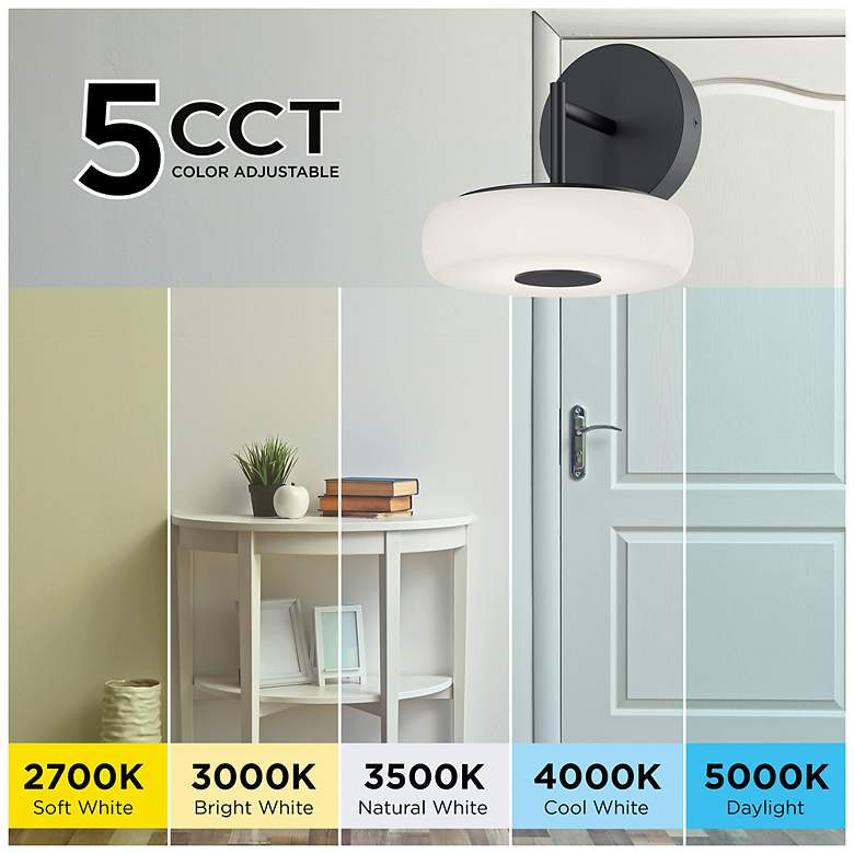 Image 4 June 8" High Black 10W LED Sconce more views
