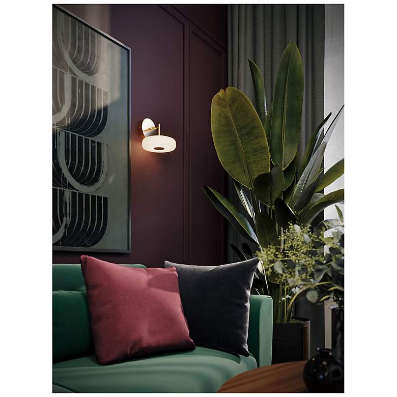 Image 2 June 8" High Light Antique Brass 10W LED Sconce more views