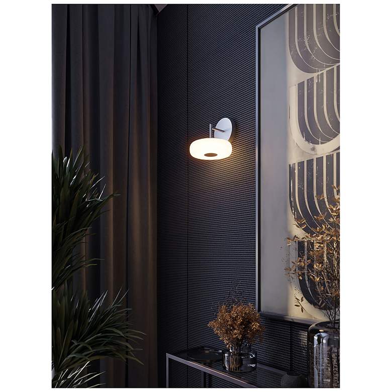 Image 2 June 8" High Satin Nickel 10W LED Sconce more views